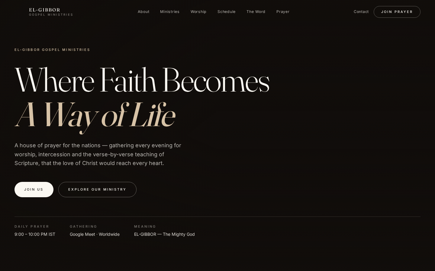 EL-GIBBOR Gospel Ministries website preview